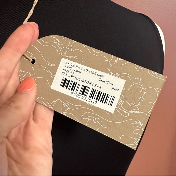 Meshki Midi Dresses Bea Cut Out Midi Dress Black – Womens size medium - Picture 10 of 12